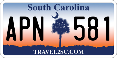 SC license plate APN581