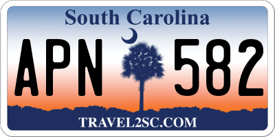 SC license plate APN582