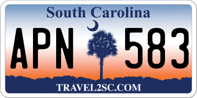 SC license plate APN583