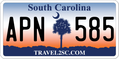 SC license plate APN585