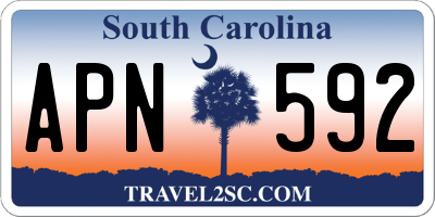 SC license plate APN592