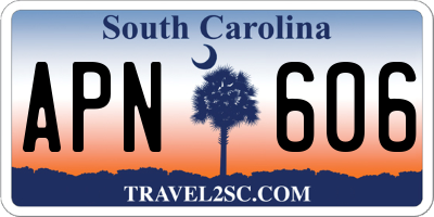 SC license plate APN606
