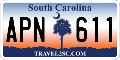 SC license plate APN611