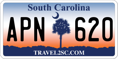 SC license plate APN620