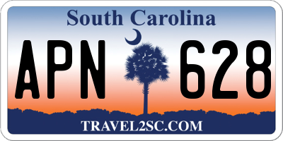 SC license plate APN628