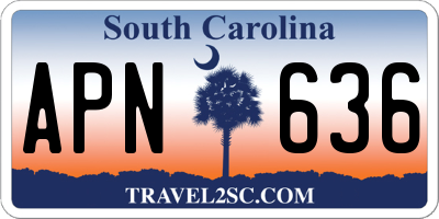 SC license plate APN636