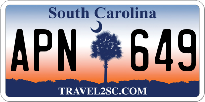 SC license plate APN649