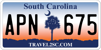 SC license plate APN675