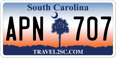 SC license plate APN707