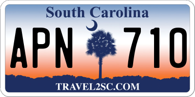 SC license plate APN710