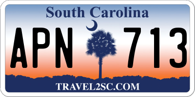 SC license plate APN713