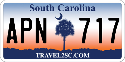SC license plate APN717