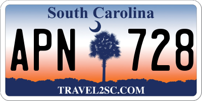 SC license plate APN728
