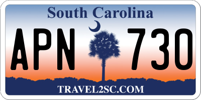 SC license plate APN730