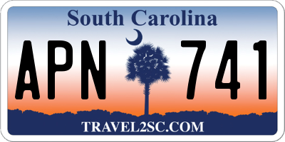 SC license plate APN741