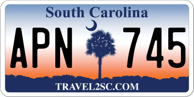 SC license plate APN745