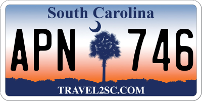 SC license plate APN746
