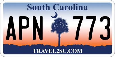 SC license plate APN773