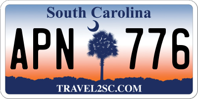 SC license plate APN776