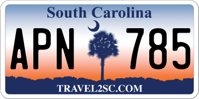 SC license plate APN785
