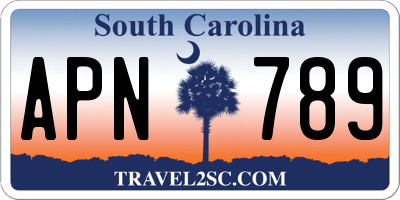 SC license plate APN789