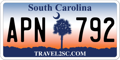 SC license plate APN792