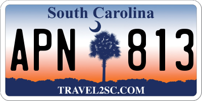 SC license plate APN813