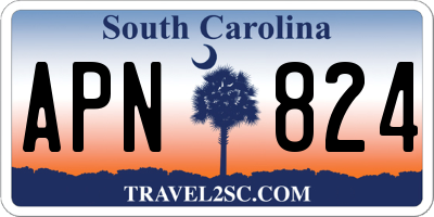 SC license plate APN824