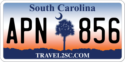 SC license plate APN856