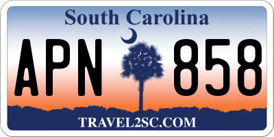 SC license plate APN858
