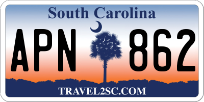 SC license plate APN862