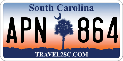 SC license plate APN864