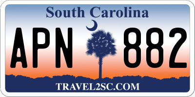 SC license plate APN882