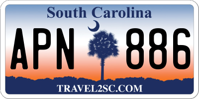SC license plate APN886