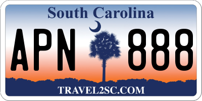 SC license plate APN888