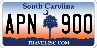 SC license plate APN900
