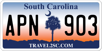 SC license plate APN903