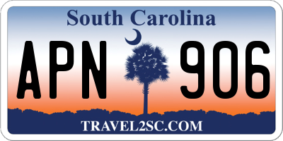 SC license plate APN906