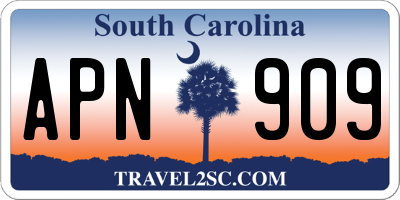 SC license plate APN909