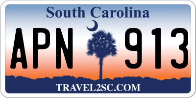 SC license plate APN913