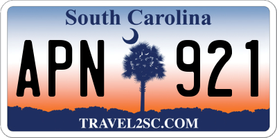 SC license plate APN921