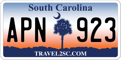 SC license plate APN923