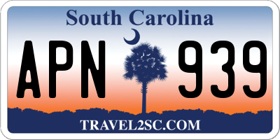 SC license plate APN939