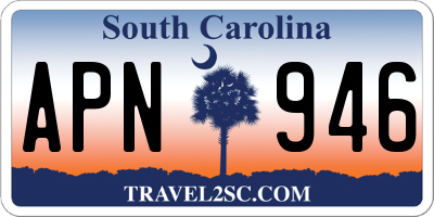 SC license plate APN946