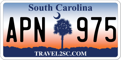 SC license plate APN975