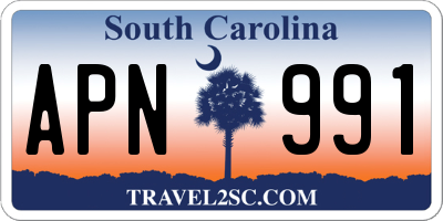 SC license plate APN991