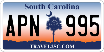 SC license plate APN995