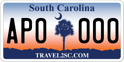 SC license plate APO000