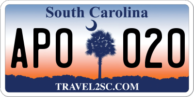 SC license plate APO020