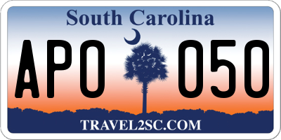 SC license plate APO050